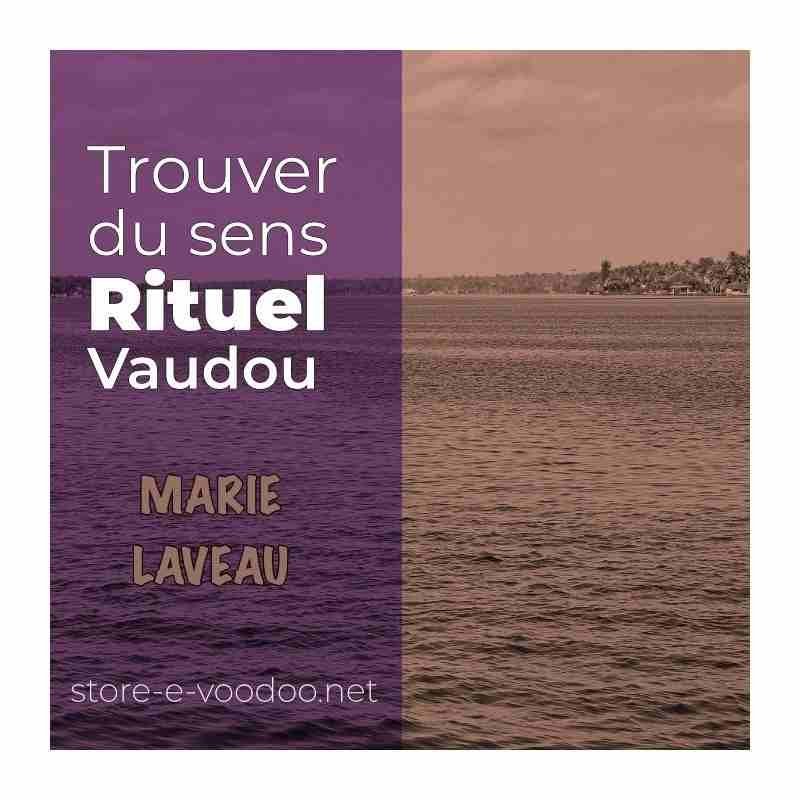 Trouver du sens - Rituel Vaudou - la seule ligne d'horizon est une mer calme - image Marie Laveau sépia et violet