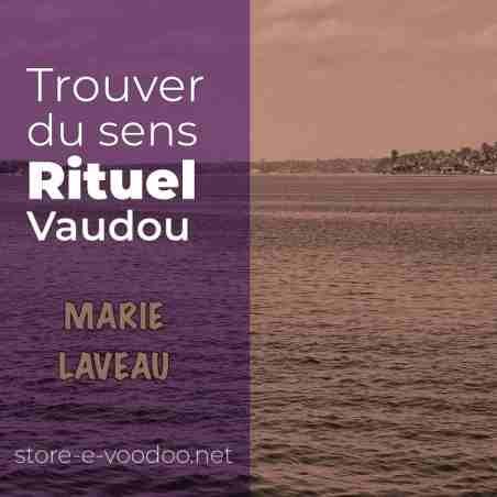 Trouver du sens - Rituel Vaudou - la seule ligne d'horizon est une mer calme - image Marie Laveau sépia et violet